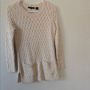 JEANNE PIERRE Cream Cable Knit Sweater